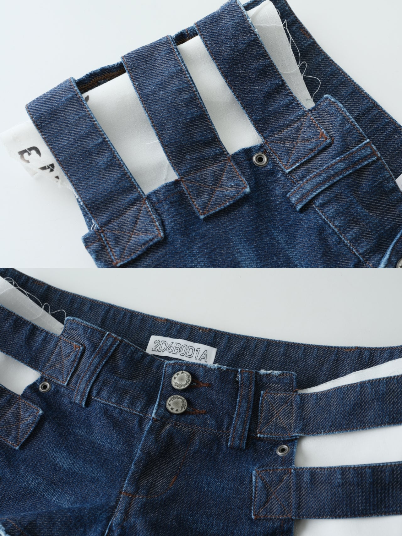 VOL.1-Agterlifd deconstructed shorts jeans with detachable pockets