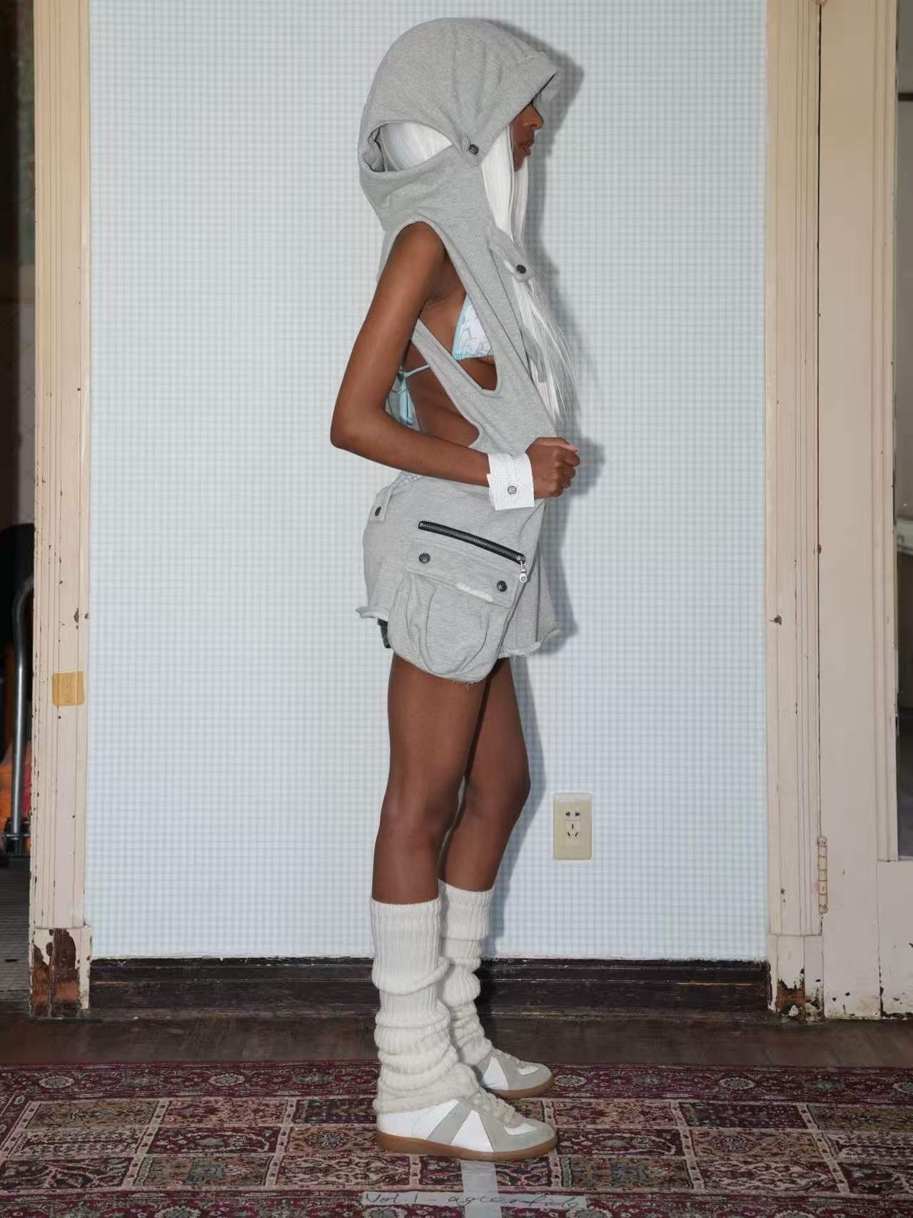 VOL.1-Agterlifd misty hollow hoodie dress